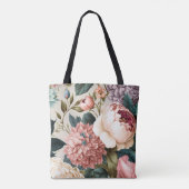 Peonies en Gardenia Seamless Floral Pattern Draagtas (Achterkant)