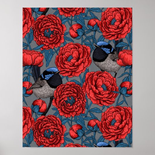 Peonies en Peonies Poster (Voorkant)