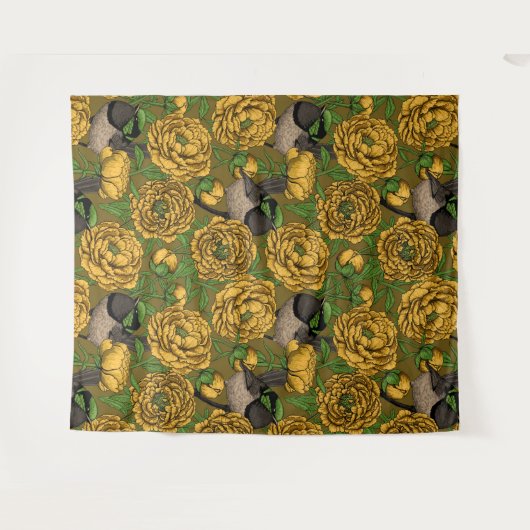 Peonies en Peonies Wandkleed (Voorkant (horizontaal))