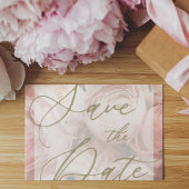 Peonies Enregistrer la date Modèle de carte postal