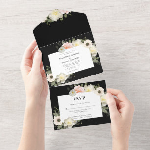 Peonies et Anémones Faire-part de mariage en fleur