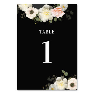 Peonies et Anémones Mariage Numéro de table