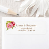 Peonies et Hydrangea Adresse de retour Étiquettes (En situation)