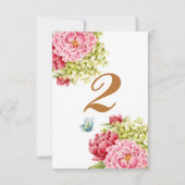 Peonies et Hydrangea Carte Table No 2 (Devant)