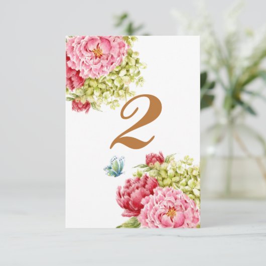 Peonies et Hydrangea Carte Table No 2 (Debout devant)