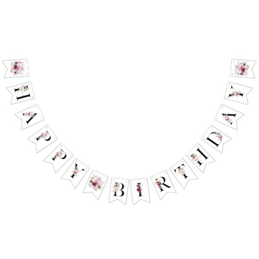 Peonies Fleurs joyeuses Bannière d'anniversaire (Tout)