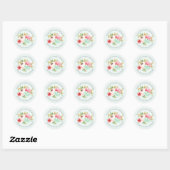 Peonies Floral Baby Merci Sticker douche (Feuille)