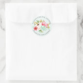 Peonies Floral Bridal Merci de douche Sticker (Sac)
