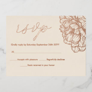 Peonies Floral Elegant VRAI Rose Or Cartes RSVP