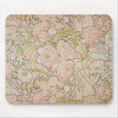 Peonies Floral Pattern Alphonse Mucha Muismat (Voorkant)
