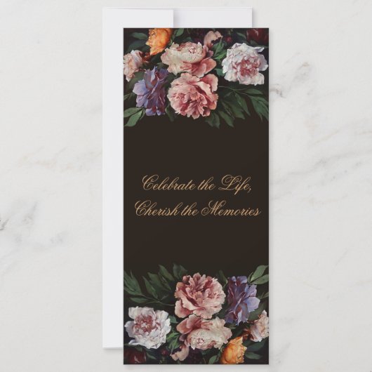Peonies florales Peinture 3 Faire-part funéraires (Devant)