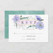 Peonies géométriques Pastel Mariage floral RSVP (Devant / Derrière)