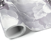 Peonies, grijs en wit, bloem, witte bloemen cadeaupapier (Rol Hoek)