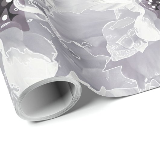 Peonies, grijs en wit, bloem, witte bloemen cadeaupapier (Rol Hoek)