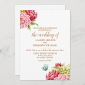 Peonies Hydrangea Élégante invitation de mariage (Devant / Derrière)