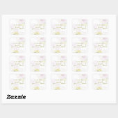 Peonies Hydrangea Pastel Waterverf Baby shower Vierkante Sticker (Vel)