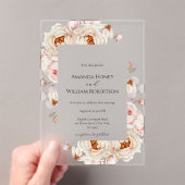 Peonies in Bloom Acrylic Wedding Invitation (In situ (ordinateur de poche))