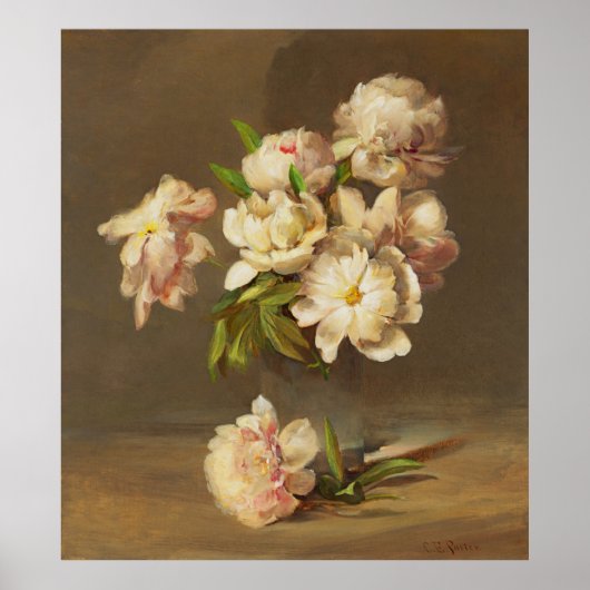 Peonies in een Vase, Charles Ethan Porter Poster (Voorkant)