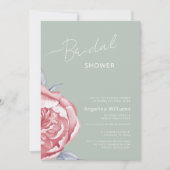 Peonies Invitation à la douche nuptiale (Devant)