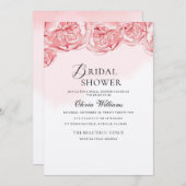 Peonies Invitation à la douche nuptiale (Devant / Derrière)