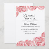 Peonies Invitation à la douche nuptiale (Devant / Derrière)
