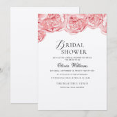 Peonies Invitation à la douche nuptiale (Devant / Derrière)