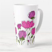 Peonies Latte Mug (Angle droit)