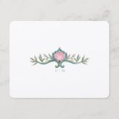 Peonies Mariage Carte d'information Vintage (Dos)