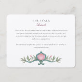 Peonies Mariage Carte d'information Vintage (Devant)