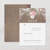 Peonies Mason Jar Rustic Wedding RSVP-kaarten RSVP Kaartje (Voorkant / Achterkant)