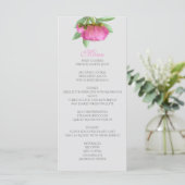 Peonies Menu Kaart (Staand voorkant)