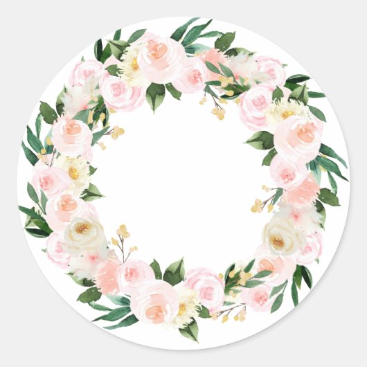 Peonies met waterverf ronde sticker (Voorkant)