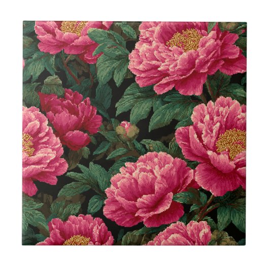 Peonies Modernes Carreaux En Céramique Pour Intéri (Devant)
