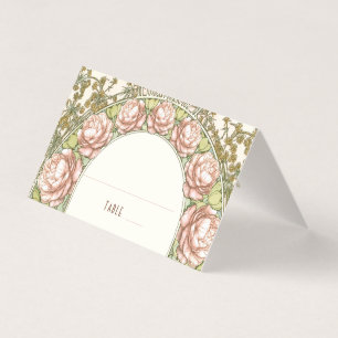 Peonies Nom Cartes Mariage Table Vintage