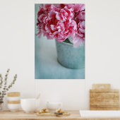 Peonies op de tabel poster (Keuken)