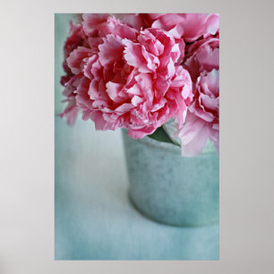 Peonies op de tabel poster