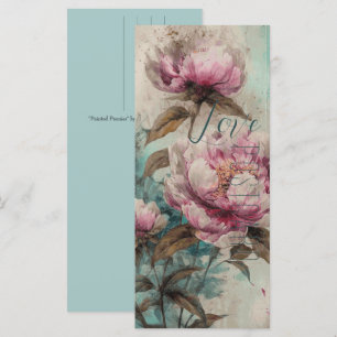 Peonies peintes - Carte de voeux, Carte postale