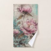 Peonies peintes - Ensemble de serviettes de bain (Serviette à main)