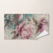 Peonies peintes - Ensemble de serviettes de bain (Serviette à main)