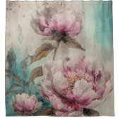 Peonies peintes - Rideau de douche (Devant)