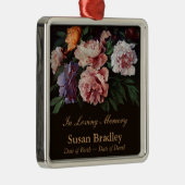 Peonies Personalized Memorial Funeral Ornament (Rechts)