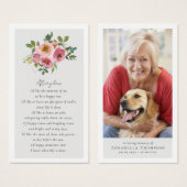 Peonies Photo Memorial Funeral Prayer Card (Devant & derrière)