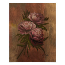 Peonies Poster 11x14