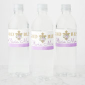 Peonies pourpres Baptême Étiquettes de bouteille d (Bouteilles)