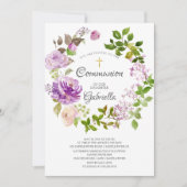 Peonies pourpres Invitation à la communion de cour (Devant)