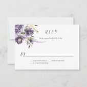 Peonies pourpres, Mariage Lilac | Carte RSVP (Devant)