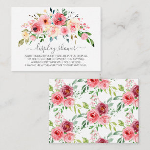 Peonies Roos Floral Baby shower Gift Display Informatiekaartje