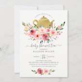 Peonies Rose Floral Baby shower Thé Invitation (Devant)