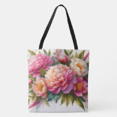Peonies Rose Floral Grand Sac fourre-tout (Devant)