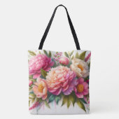 Peonies Rose Floral Grand Sac fourre-tout (Dos)